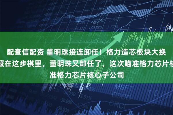配查信配资 董明珠接连卸任！格力造芯板块大换血，真相藏在这步棋里，董明珠又卸任了，这次瞄准格力芯片核心子公司